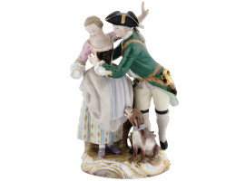 ANTIQUE GERMAN MEISSEN ROCOCO PORCELAIN FIGURINE