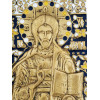 RUSSIAN GILT BRONZE ENAMEL ICON OF LORD ALMIGHTY PIC-1