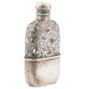 ANTIQUE AMERICAN ART NOUVEAU SILVER OVERLAY FLASK PIC-0