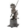 RUSSIAN SILVER FIGURINE OF A HUNTING DOG ON STUMP PIC-0