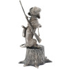 RUSSIAN SILVER FIGURINE OF A HUNTING DOG ON STUMP PIC-2
