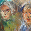 RUSSIAN PORTRAIT PAINTING COUPLE ANATOLY ZVEREV PIC-1