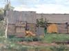 RUSSIAN VILLAGE OIL PAINTING BY MIKHAIL NESTEROV PIC-1