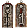 RUSSIAN SILVER MILITARY SHOULDER STRAP PENDANTS PIC-0