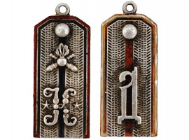 RUSSIAN SILVER MILITARY SHOULDER STRAP PENDANTS