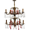 ANTIQUE FRENCH GILT BRONZE AND CRYSTAL CHANDELIER PIC-0