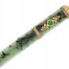 RUSSIAN 88 SILVER HAND CARVED JADE LETTER OPENER PIC-0