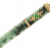 RUSSIAN 88 SILVER HAND CARVED JADE LETTER OPENER PIC-1