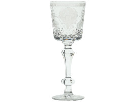 RUSSIAN IMPERIAL ETCHED AND CUT GLASS WINE GOBLET