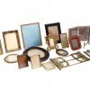 VINTAGE GOLDEN AND WOOD PICTURE FRAMES AND STANDS PIC-0