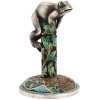 RUSSIAN SILVER FROG FIGURE ON SILVER ENAMEL STAND PIC-0