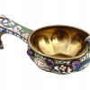 RUSSIAN SILVER GILT ENAMEL AND AMETHYST KOVSH PIC-0