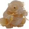 RUSSIAN 14K GOLD CARVED AGATE DOR MOUSE FIGURINE PIC-0