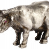 IMPERIAL RUSSIAN SILVER COW FIGURE WITH RUBY EYES PIC-0