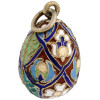 RUSSIAN 84 GILT SILVER ENAMEL EASTER EGG PENDANT PIC-0