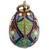 RUSSIAN 84 GILT SILVER ENAMEL EASTER EGG PENDANT PIC-2