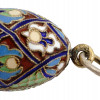 RUSSIAN 84 GILT SILVER ENAMEL EASTER EGG PENDANT PIC-3