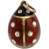 RUSSIAN 84 GILT SILVER ENAMEL DIAMOND EGG PENDANT PIC-0