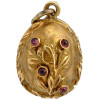 RUSSIAN 88 GILT SILVER RUBY STONES EGG PENDANT PIC-2