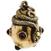 IMPERIAL RUSSIAN GILT SILVER GARNET EGG PENDANT PIC-0