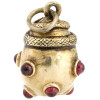 IMPERIAL RUSSIAN GILT SILVER GARNET EGG PENDANT PIC-3