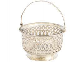 WEBSTER CO. STERLING SILVER BASKET CANDLE HOLDER