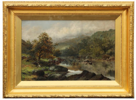 ENGLISH LANDSCAPE OIL PAINTING BY WILLIAM MANDER