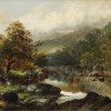 ENGLISH LANDSCAPE OIL PAINTING BY WILLIAM MANDER PIC-1