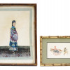 VINTAGE CHINESE PORTRAIT RICKSHAW PAPER PAINTINGS PIC-0