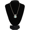 ITALIAN STERLING SILVER AND TURQUOISE NECKLACE PIC-0