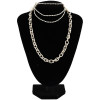 VINTAGE STERLING SILVER AND PEARLS CHAIN NECKLACE PIC-0