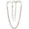 VINTAGE STERLING SILVER AND PEARLS CHAIN NECKLACE PIC-1