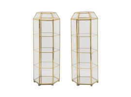 GILT BRASS AND CLEAR GLASS JEWELRY DISPLAY BOXES