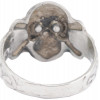 WWII NAZI GERMAN SS TOTENKOPF ENAMEL SILVER RING PIC-3