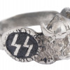WWII GERMAN THIRD REICH SS 800 SILVER WIKING RING PIC-1