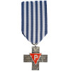 WWII POLISH SILVER AUSCHWITZ CROSS MEDAL WITH RIBBON PIC-0