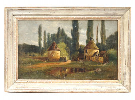 AMERICAN RURAL OIL PAINTING BY FRANCOIS DE BLOIS