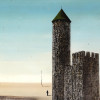 SURREALIST OIL PAINTING FORTRESS SIGNED BY NERINA PIC-1