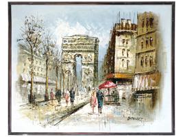 MID CENTURY PARISIAN PAINTING BY CAROLINE BURNETT