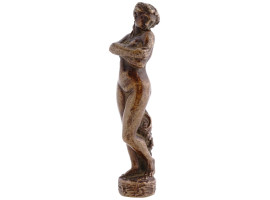 ART NOUVEAU STANDING FEMALE NUDE BRONZE SEAL