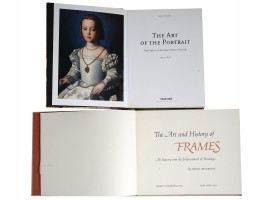 COLLECTION OF PORTRAIT PAINTINGS FRAMES ART BOOKS