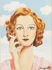 FEMALE PORTRAIT GOUACHE PAINTING BY RENE MAGRITTE PIC-1