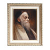 JUDAICA OIL PAINTING PORTRAIT OF A RABBI SIGNED PIC-0