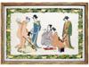 ANTIQUE JAPANESE GEISHA HAND EMBROIDERED PAINTING PIC-0