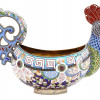 RUSSIAN SILVER ENAMEL KOVSH IN FORM OF COCKEREL PIC-2