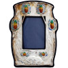 ART NOUVEAU ENGLISH STERLING SILVER ENAMEL FRAME PIC-0