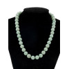 CHINESE BEADED JADE NECKLACE WITH 14K GOLD CLASP PIC-0