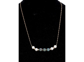 14K GOLD CHAIN NECKLACE WITH TAHITIAN PEARLS