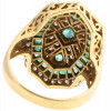 VINTAGE 18K GOLD EMERALD DIAMOND STATEMENT RING PIC-3