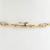 VINTAGE FRENCH 14K GOLD DIAMOND LINK BRACELET PIC-2